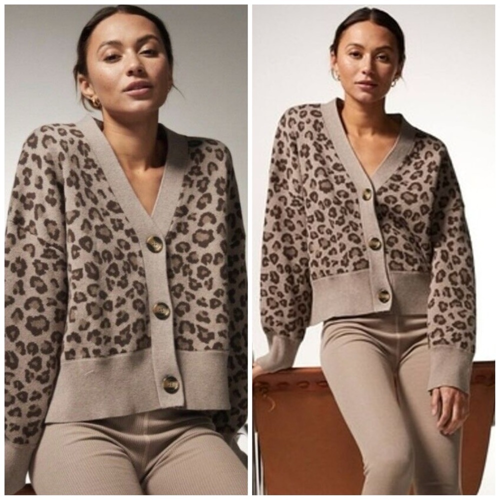 Monrow Leopard Oversized Cardigan